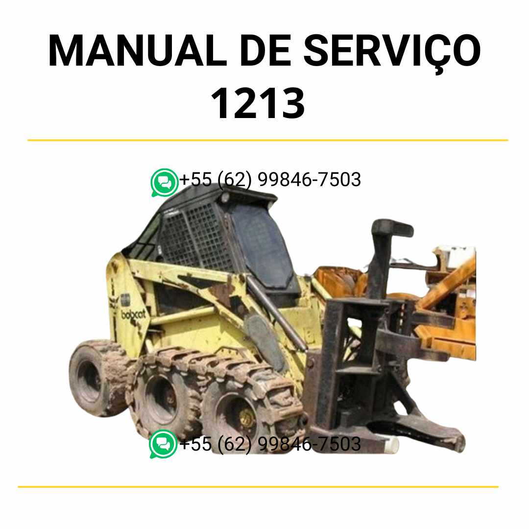 Manual de serviço Bobcat 1213 em PDF com instruções detalhadas de reparo, manutenção preventiva e diagramas técnicos completos