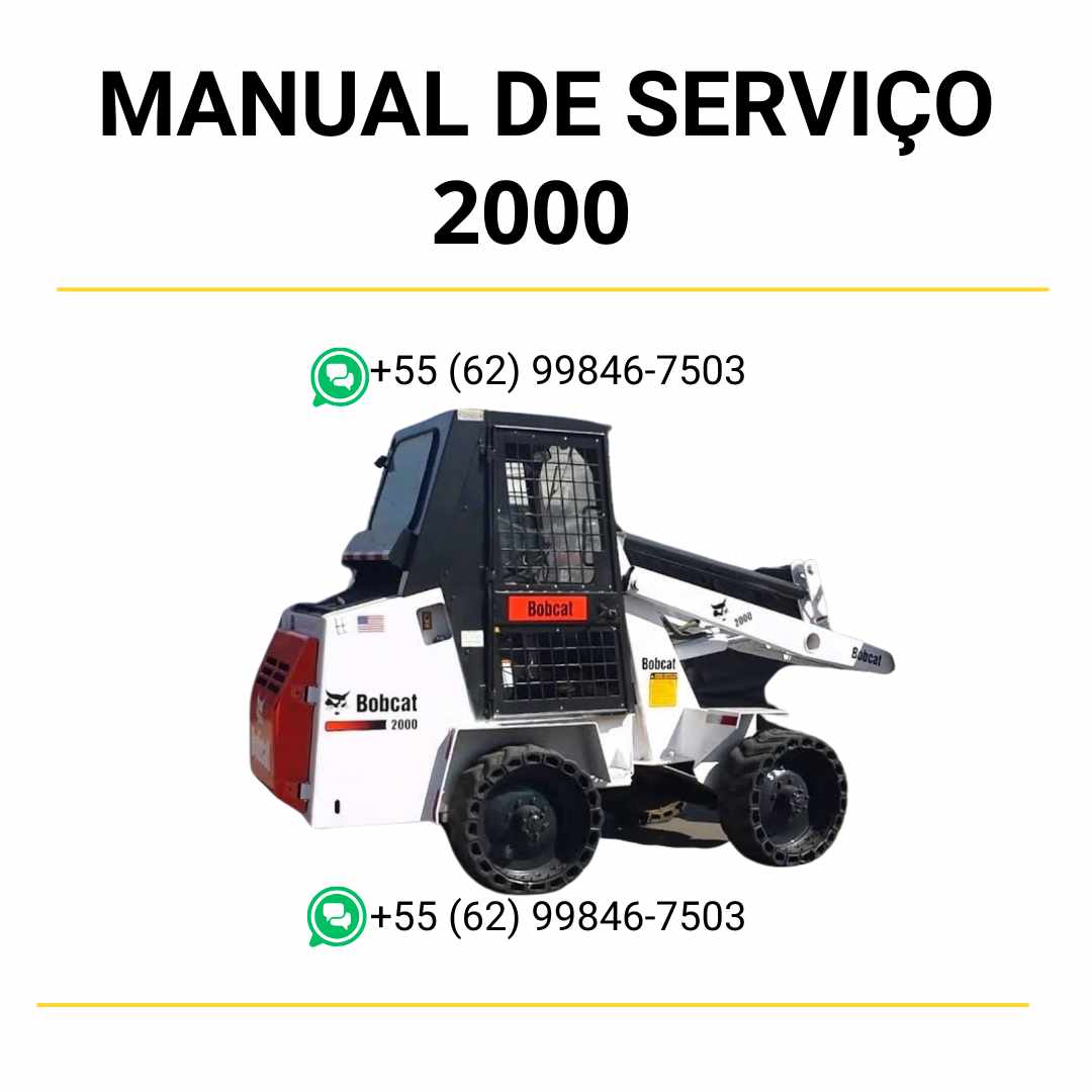 Manual de serviço Bobcat 2000 em PDF com instruções completas de manutenção e diagramas técnicos para mecânicos e operadores.