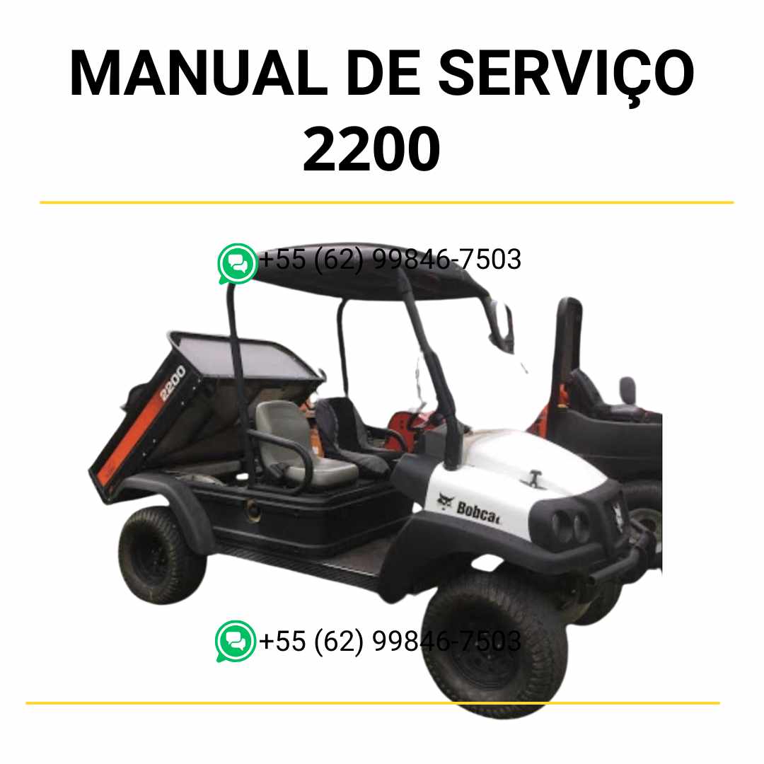 Manual de serviço Bobcat 2200 em PDF com procedimentos de manutenção, reparos mecânicos e diagramas completos do veículo utilitário.