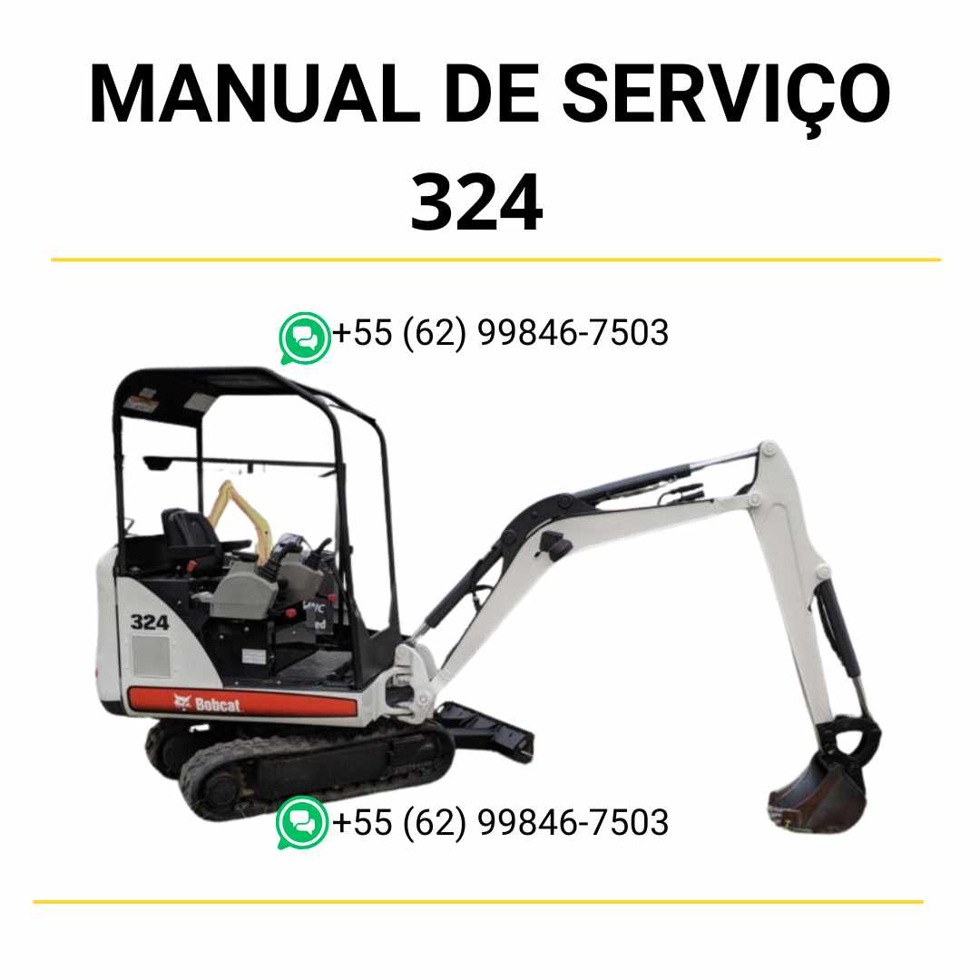 Manual de serviço Bobcat 324 em PDF com instruções técnicas detalhadas, diagramas e guia completo de manutenção da escavadora compacta
