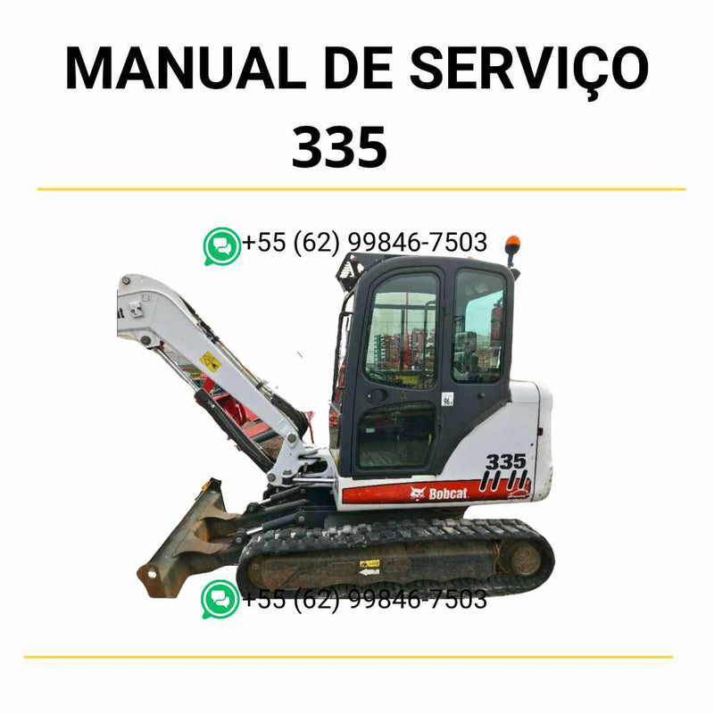 Manual de serviço Bobcat 335 em PDF com instruções de manutenção, diagramas técnicos e guia completo para reparos da escavadora compacta