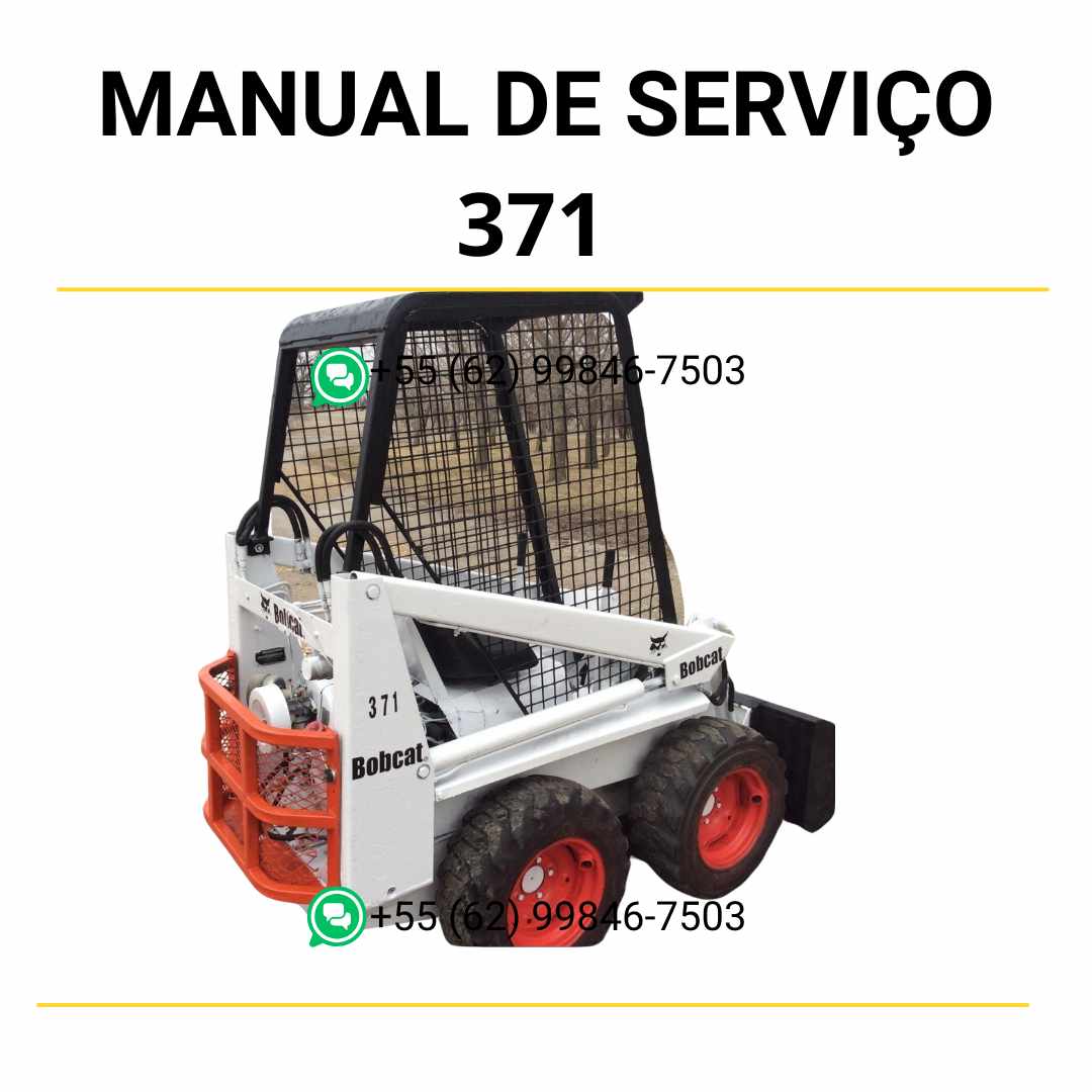 Manual de serviço Bobcat 371 em PDF com instruções detalhadas de manutenção, diagramas técnicos e procedimentos de reparo completos