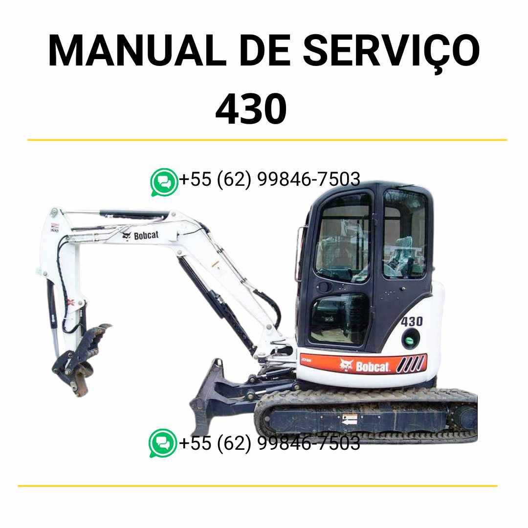 Manual de serviço Bobcat 430 em PDF com esquemas hidráulicos detalhados, instruções de reparo e guia técnico de manutenção completa