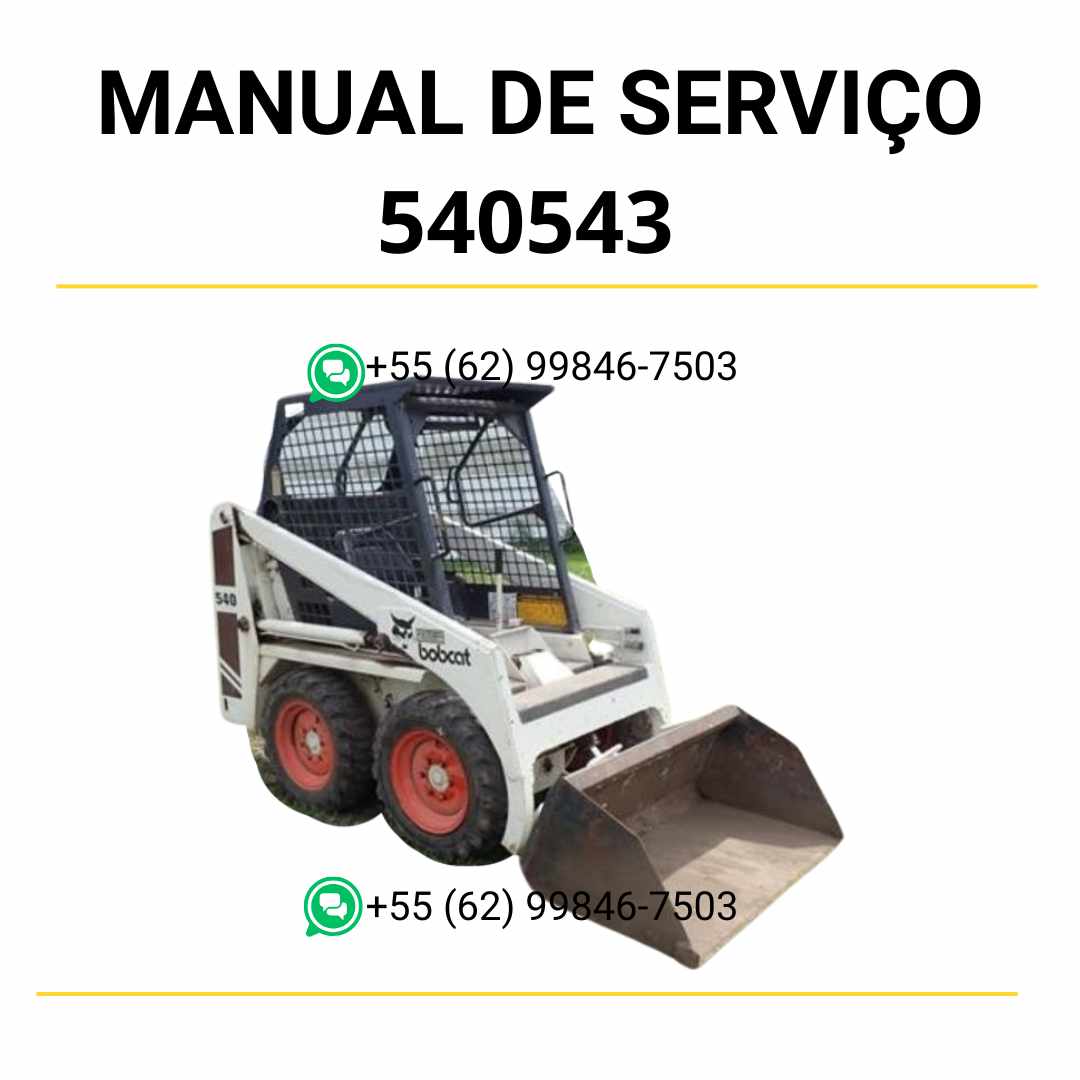 Manual de serviço Bobcat 540 e 543 em PDF com instruções técnicas, manutenção preventiva e procedimentos completos de reparo