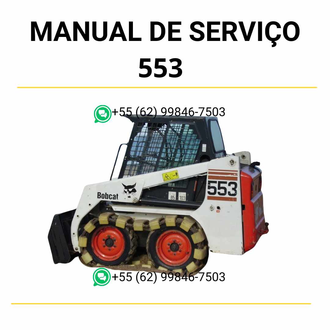 Manual de serviço Bobcat 553 em PDF com diagramas técnicos, instruções de reparo e guia completo de manutenção profissional