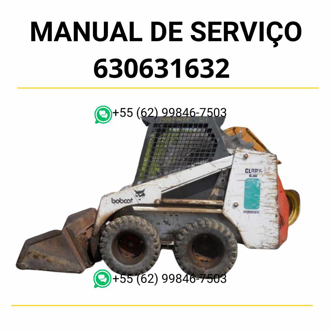 Manual de serviço Bobcat 630, 631 e 632 em PDF com diagramas técnicos, instruções detalhadas e guia completo de manutenção
