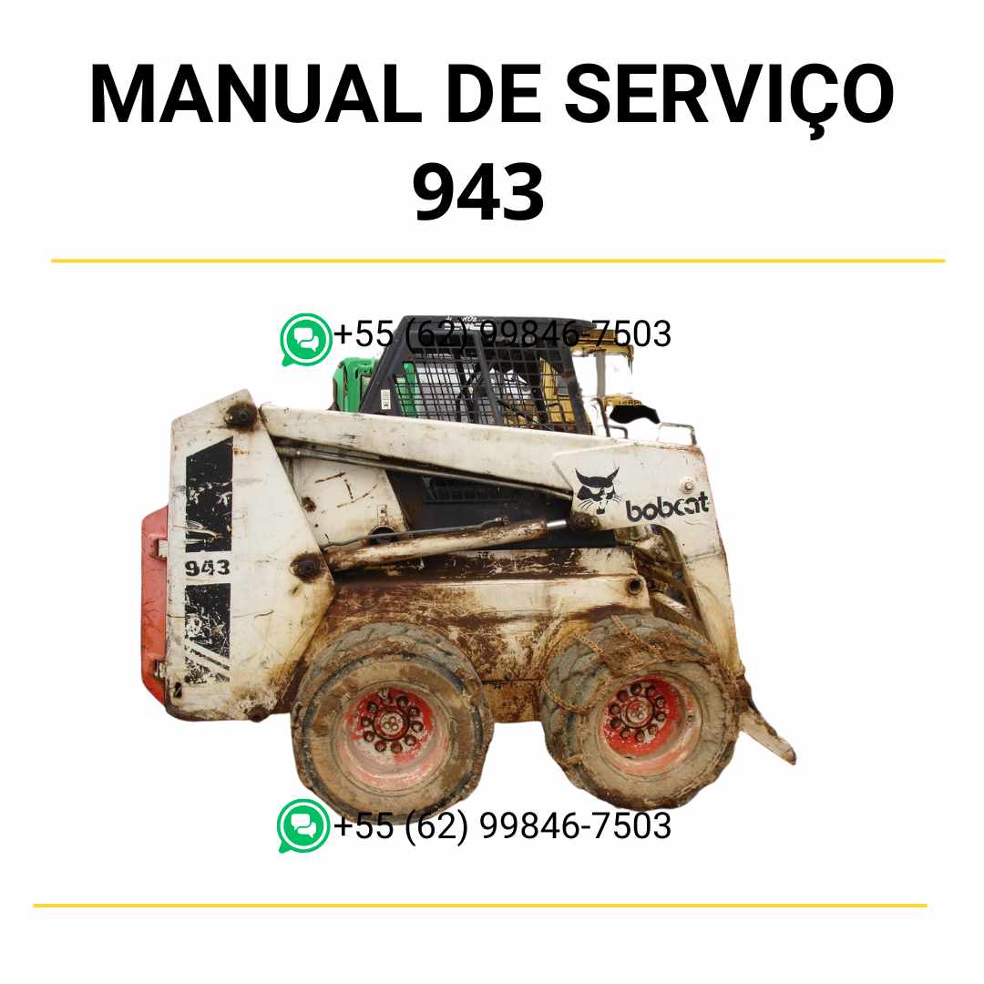Manual de serviço Bobcat 943 Minicarregadeira em PDF com ilustrações técnicas, instruções de manutenção e guia completo de reparos