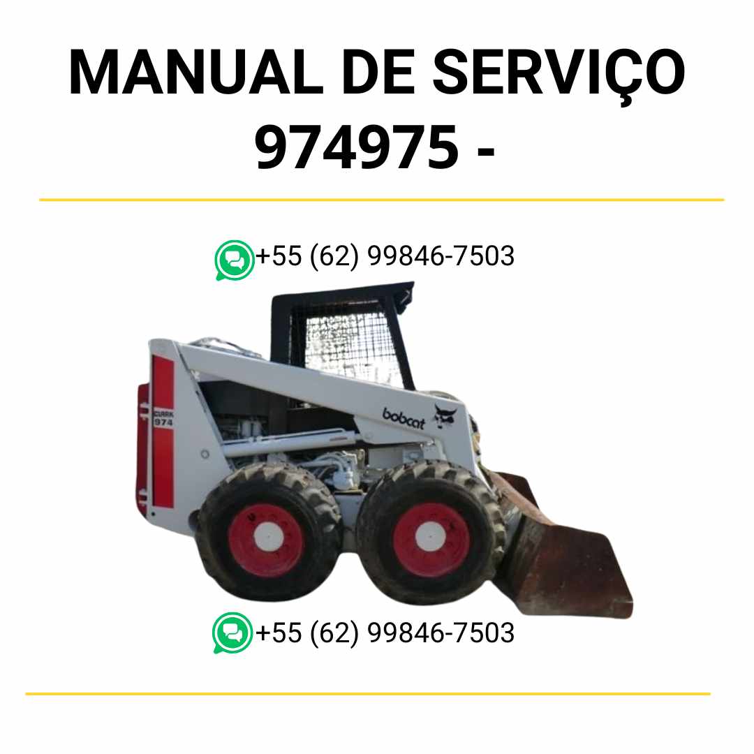 Manual de serviço Bobcat 974 e 975 Minicarregadeira em PDF com guia completo de manutenção, reparos técnicos e instruções detalhadas