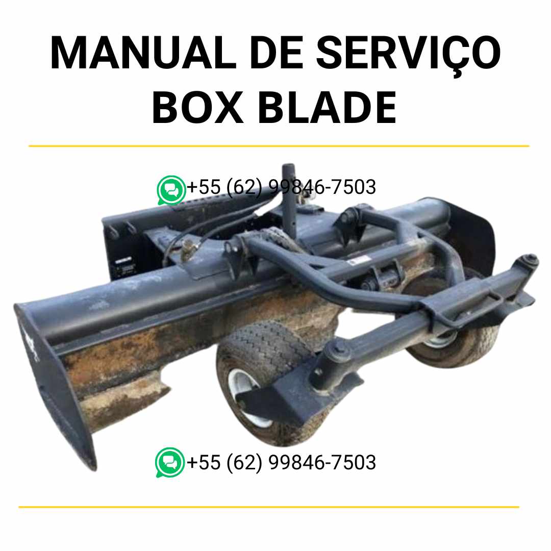 Manual de serviço Bobcat Box Blade em PDF com guia completo de manutenção, reparos técnicos e instruções detalhadas de operação