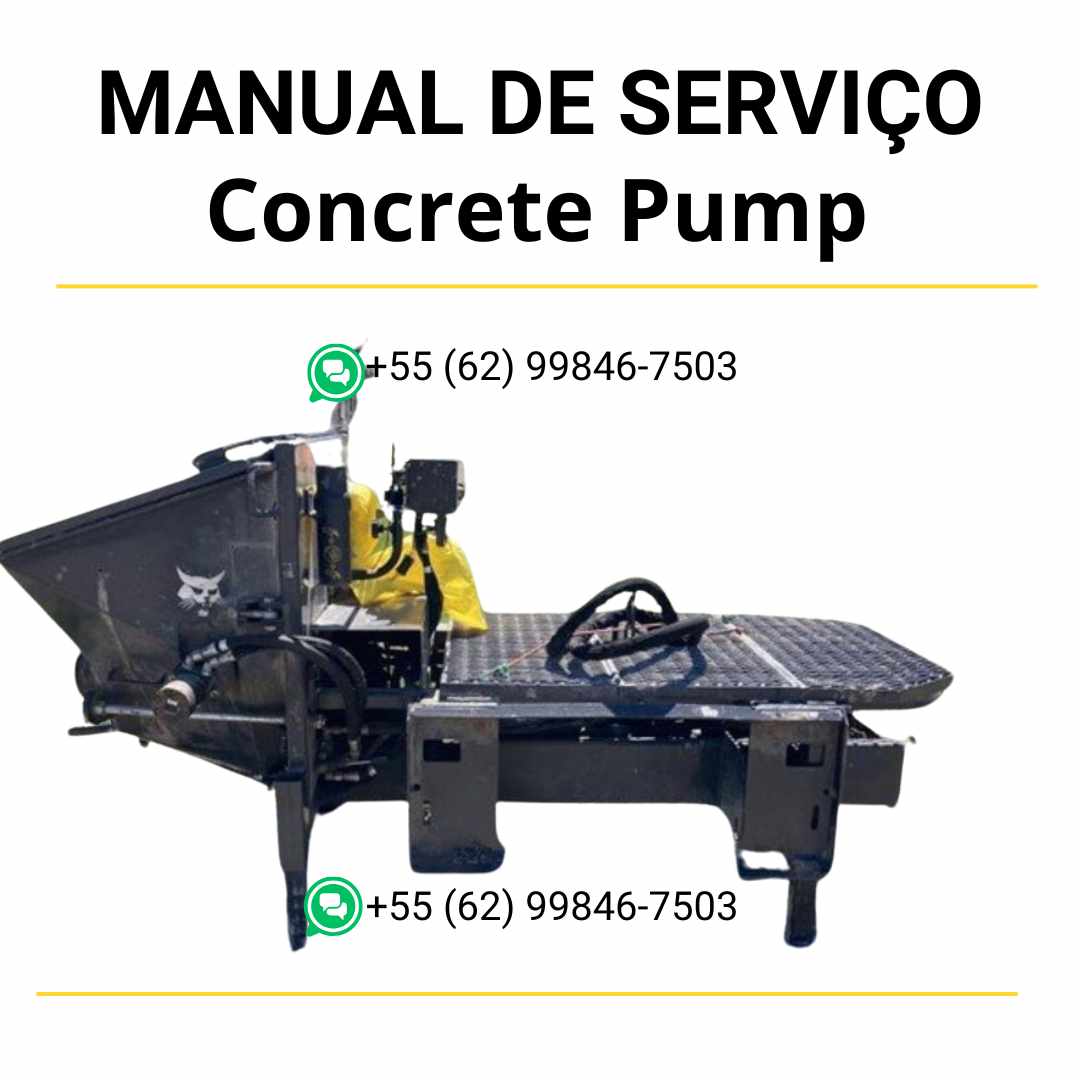 Manual de serviço Bobcat Concrete Pump em PDF com guia técnico completo de manutenção, reparos e ilustrações detalhadas