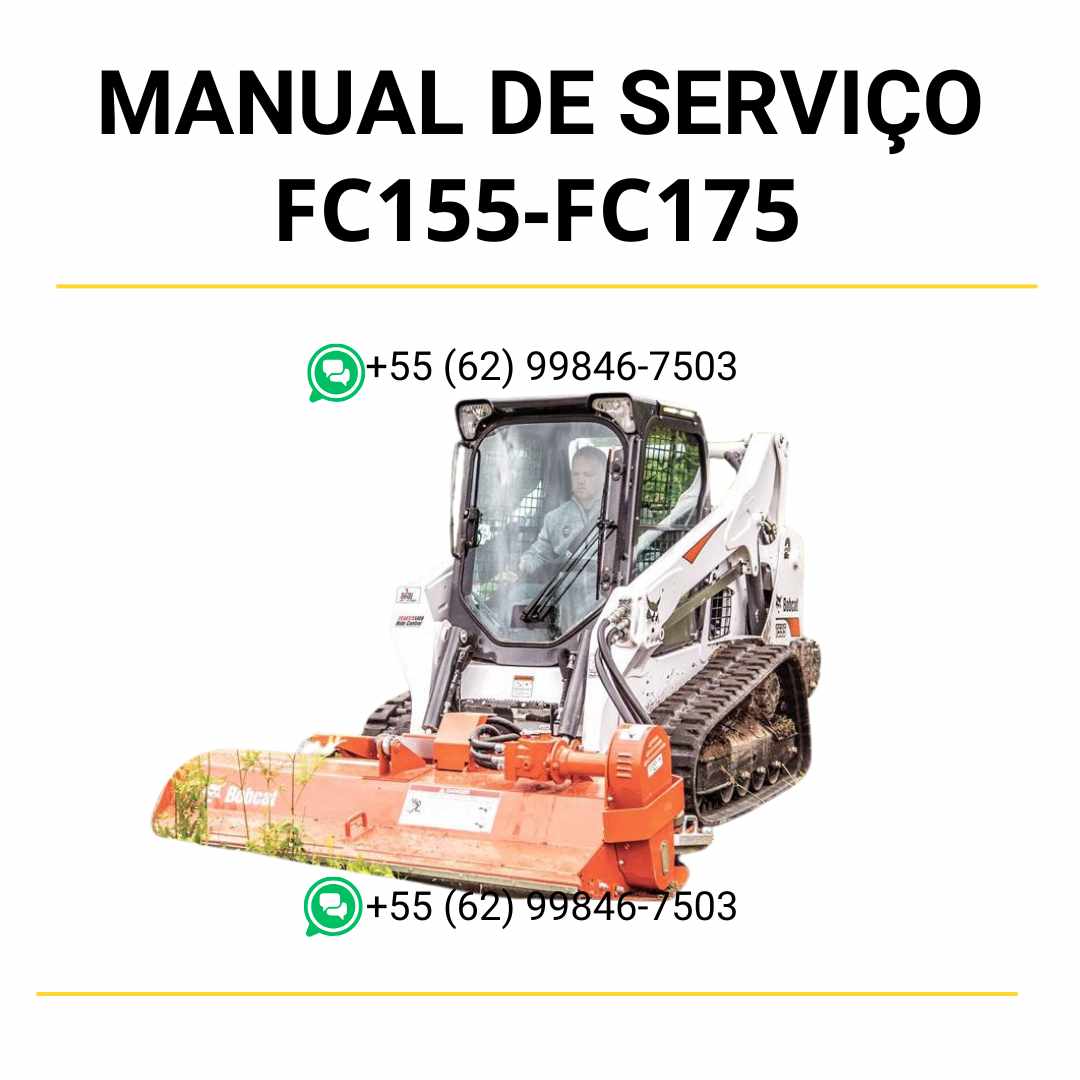 Manual de serviço Bobcat Flail Cutter modelos FC155 e FC175 em PDF, guia completo de manutenção com instruções técnicas detalhadas e ilustrações