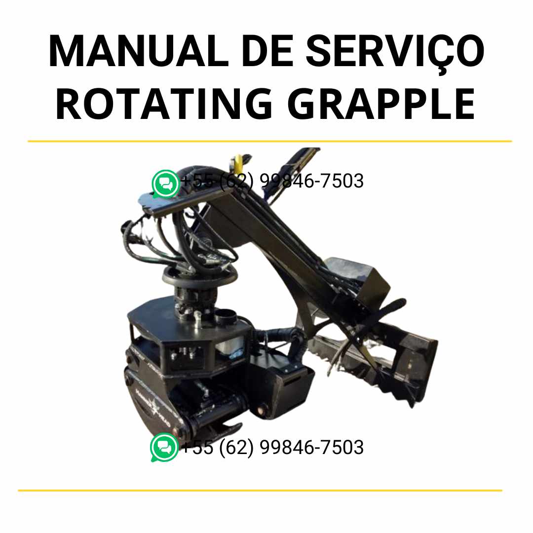 Manual de serviço Bobcat Rotating Grapple em PDF, guia técnico completo com instruções de manutenção detalhada e operação segura