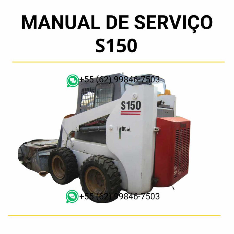 Manual de serviço Bobcat S150 em PDF para mini carregadeira, guia completo de manutenção com instruções detalhadas e ilustrações técnicas