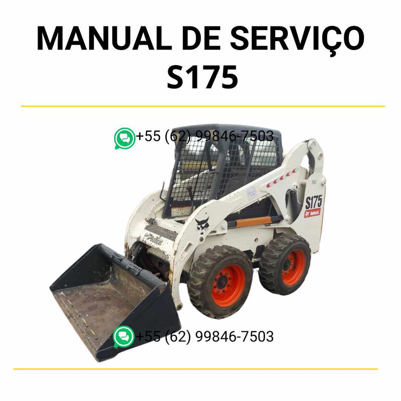 Manual de serviço Bobcat S175 em PDF para mini carregadeira, guia técnico completo com instruções de manutenção e reparos detalhados