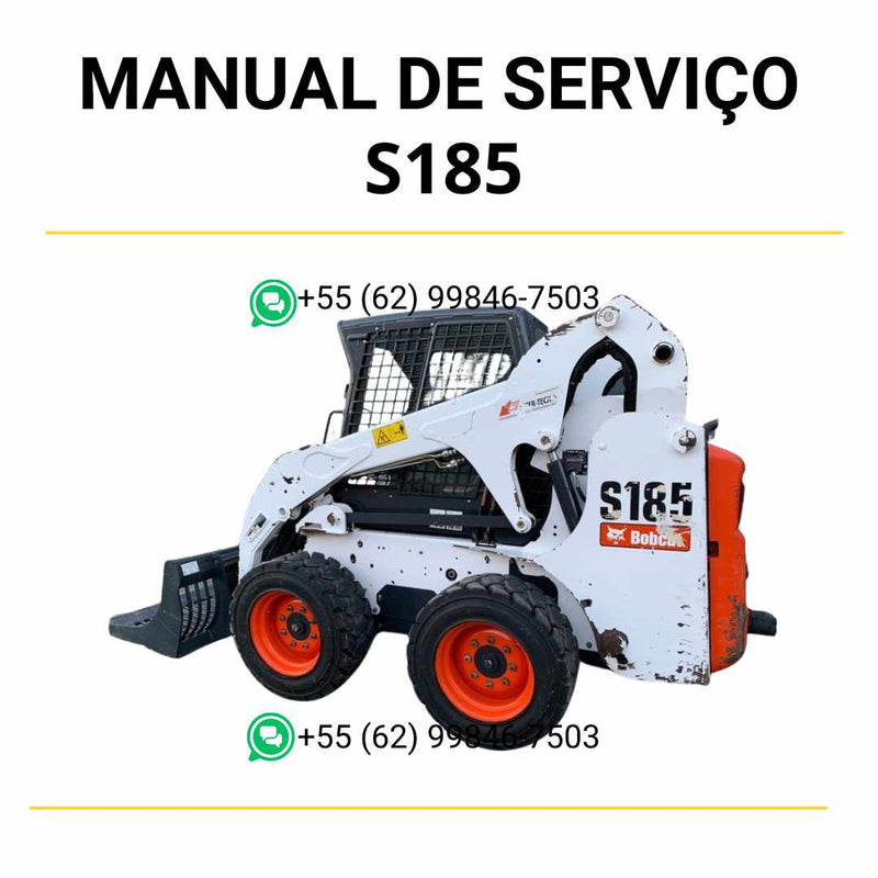 Manual de serviço Bobcat S185 em PDF para mini carregadeira, guia técnico completo com instruções detalhadas de manutenção e reparos