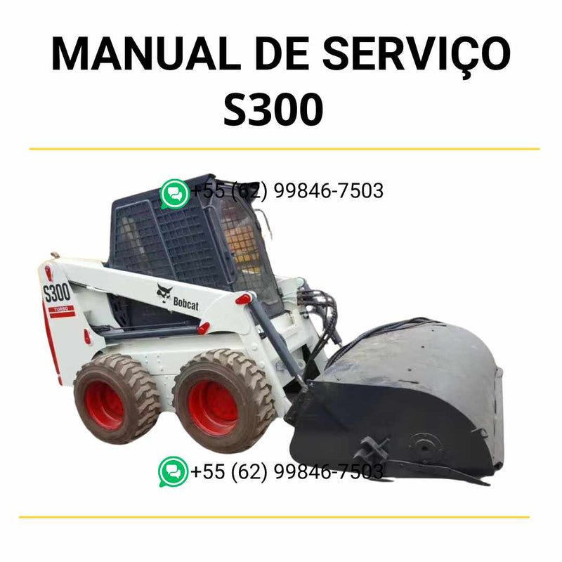Manual de serviço Bobcat S300 em PDF para mini carregadeira, guia técnico completo com instruções detalhadas de manutenção e reparos
