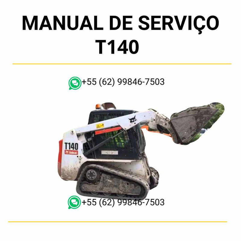 Manual de serviço Bobcat T140 em PDF para mini carregadeira, guia técnico completo com instruções detalhadas de manutenção e reparo