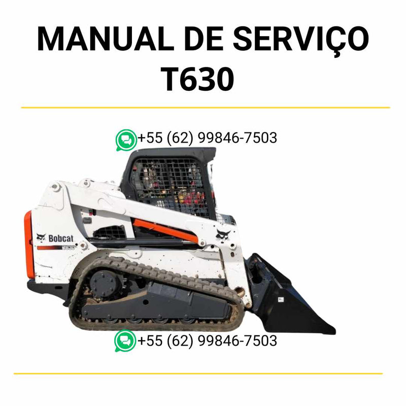 Manual de serviço Bobcat T630 mini carregadeira em PDF com guia completo de manutenção, reparos técnicos e instruções detalhadas