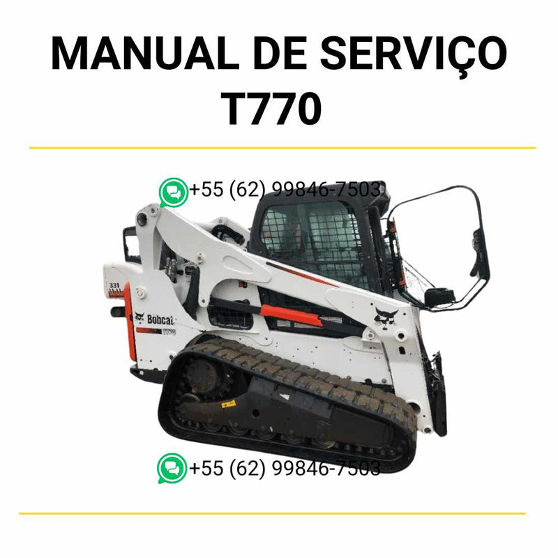 Manual de serviço Bobcat T770 mini carregadeira em PDF com guia técnico completo para manutenção, reparos e instruções detalhadas
