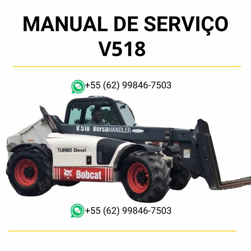 Manual de serviço Bobcat V518 VersaHANDLER em PDF com instruções técnicas detalhadas, diagramas e guia completo de manutenção preventiva