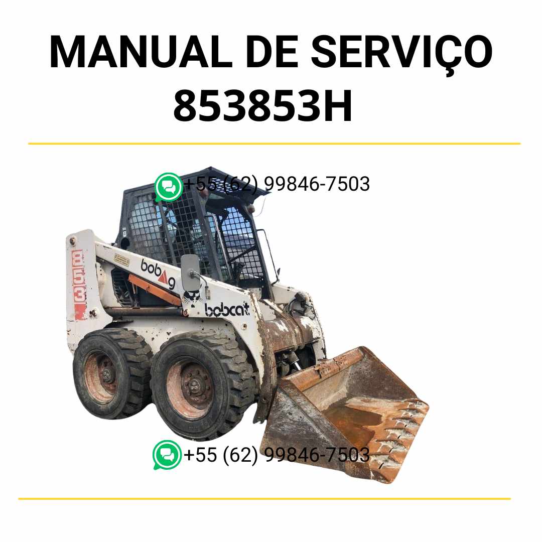 Manual de serviço Bobcat 853 e 853H em PDF com ilustrações técnicas detalhadas, manutenção completa e instruções de reparo profissional
