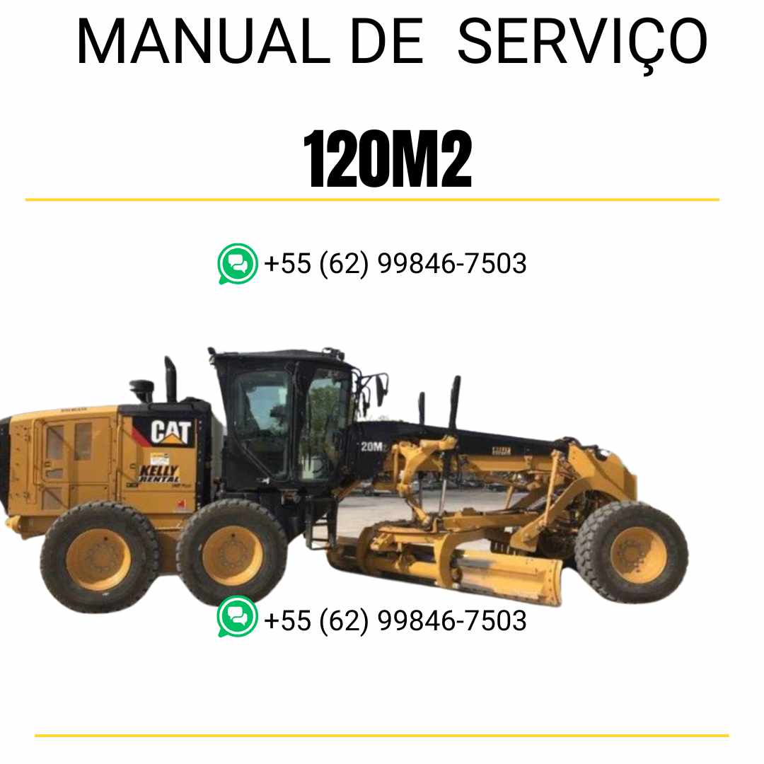 Manual de serviço Caterpillar 120M2 motoniveladora em PDF, com instruções detalhadas em português para manutenção e reparo.
