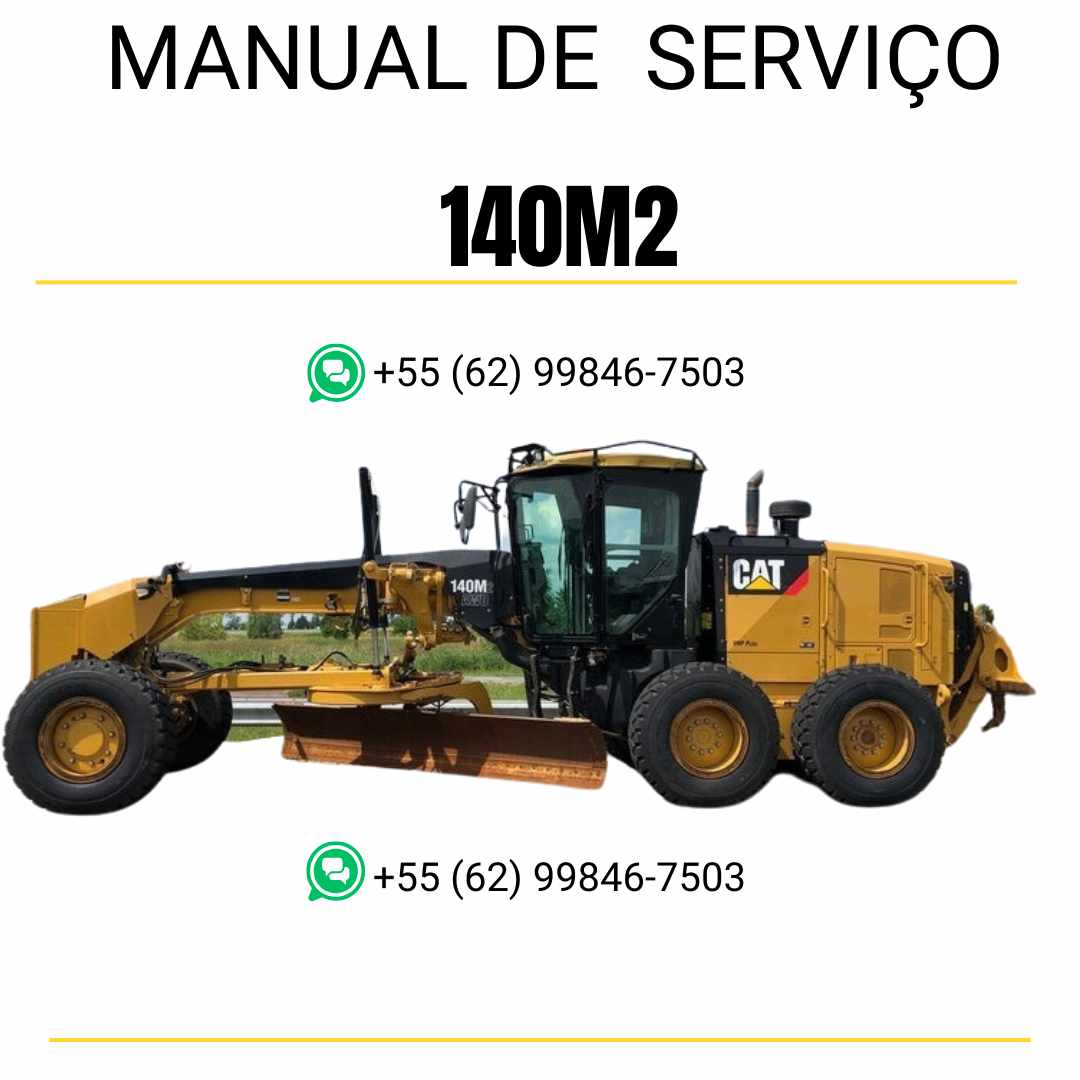 Manual de serviço Caterpillar 140M2 motoniveladora em PDF, com instruções detalhadas em português para manutenção e reparo.
