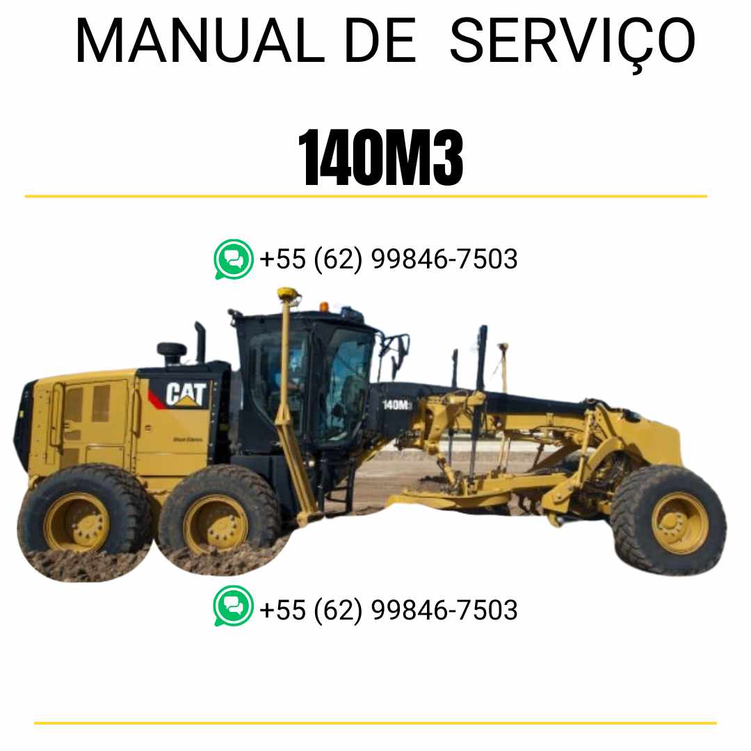 Manual de serviço Caterpillar 140M3 motoniveladora em PDF, com orientações detalhadas em português para manutenção e reparo.
