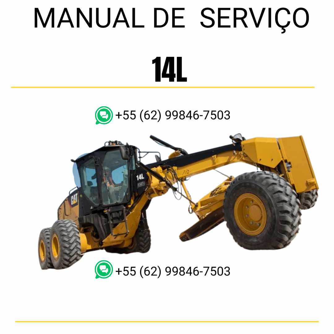 Manual de serviço CATERPILLAR 14L para motoniveladora, em PDF, no idioma inglês, com detalhes sobre operação e manutenção.