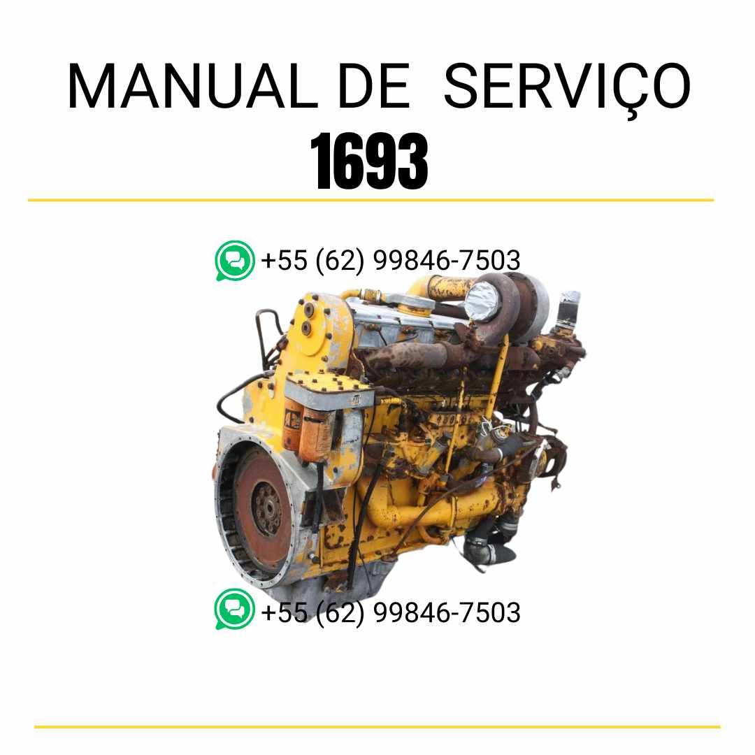 Manual de serviço em PDF do motor Caterpillar 1693 com instruções completas de manutenção, ilustrações técnicas e orientações de reparo