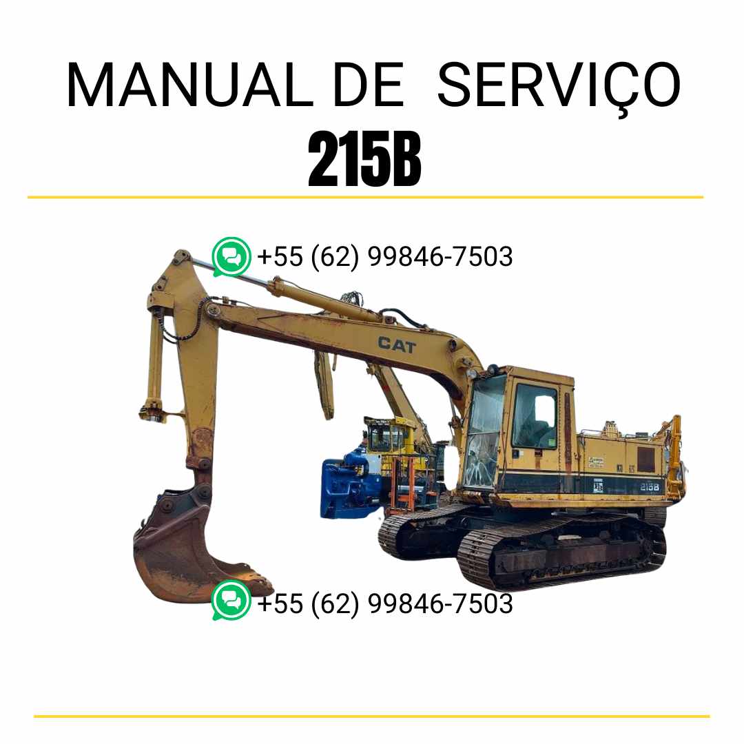 Manual de serviço em PDF da escavadora Caterpillar 215 em inglês com instruções técnicas completas para manutenção e reparos detalhados