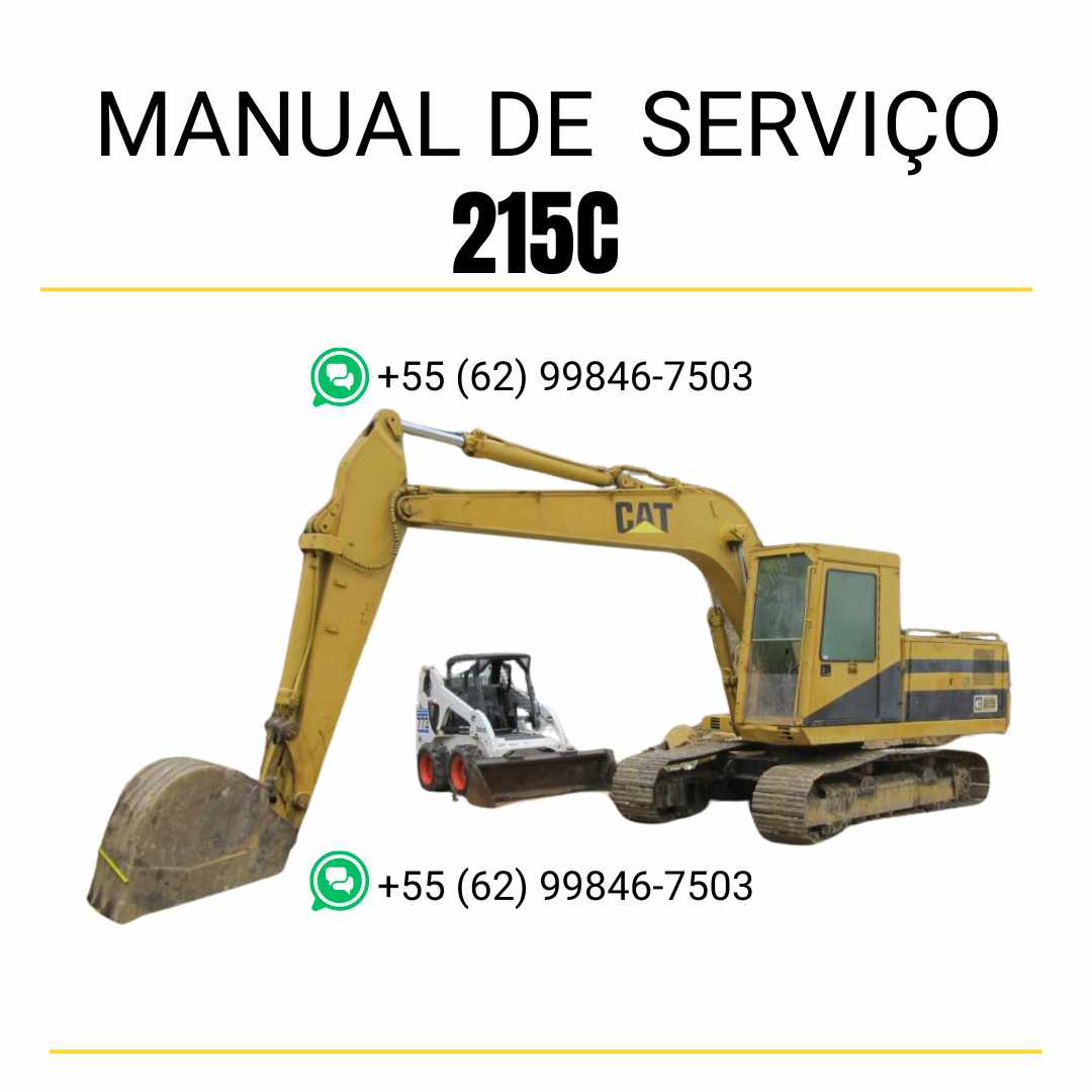 Manual de serviço CATERPILLAR 215C para escavadora, em PDF, no idioma português, com informações detalhadas sobre operação e manutenção.
