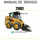 Manual de serviço CATERPILLAR 216B3 para mini carregadeira, em PDF, no idioma português, com informações detalhadas sobre operação e manutenção.