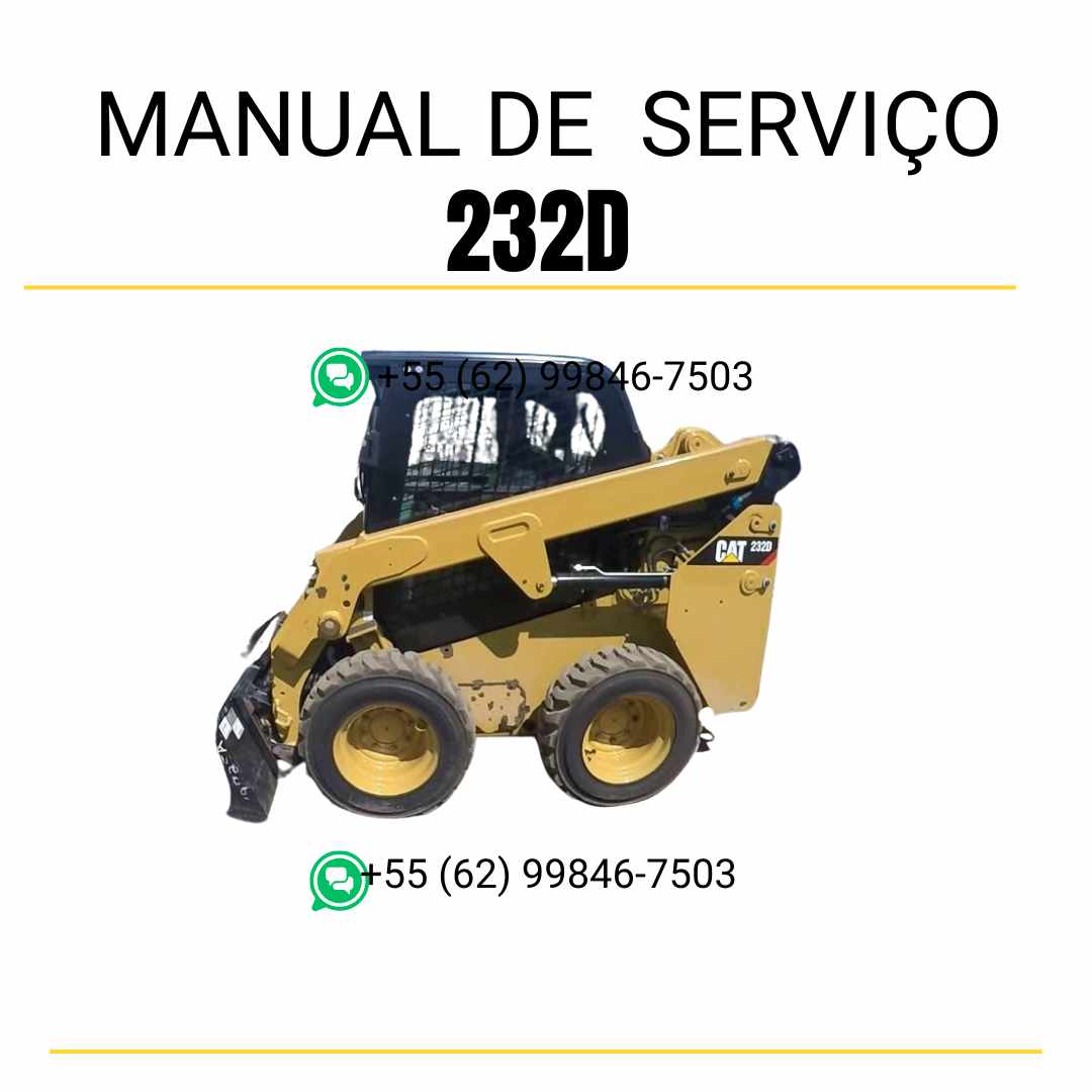 Manual de serviço CATERPILLAR 232D para mini carregadeira, em PDF, no idioma português, com informações detalhadas sobre operação e manutenção.