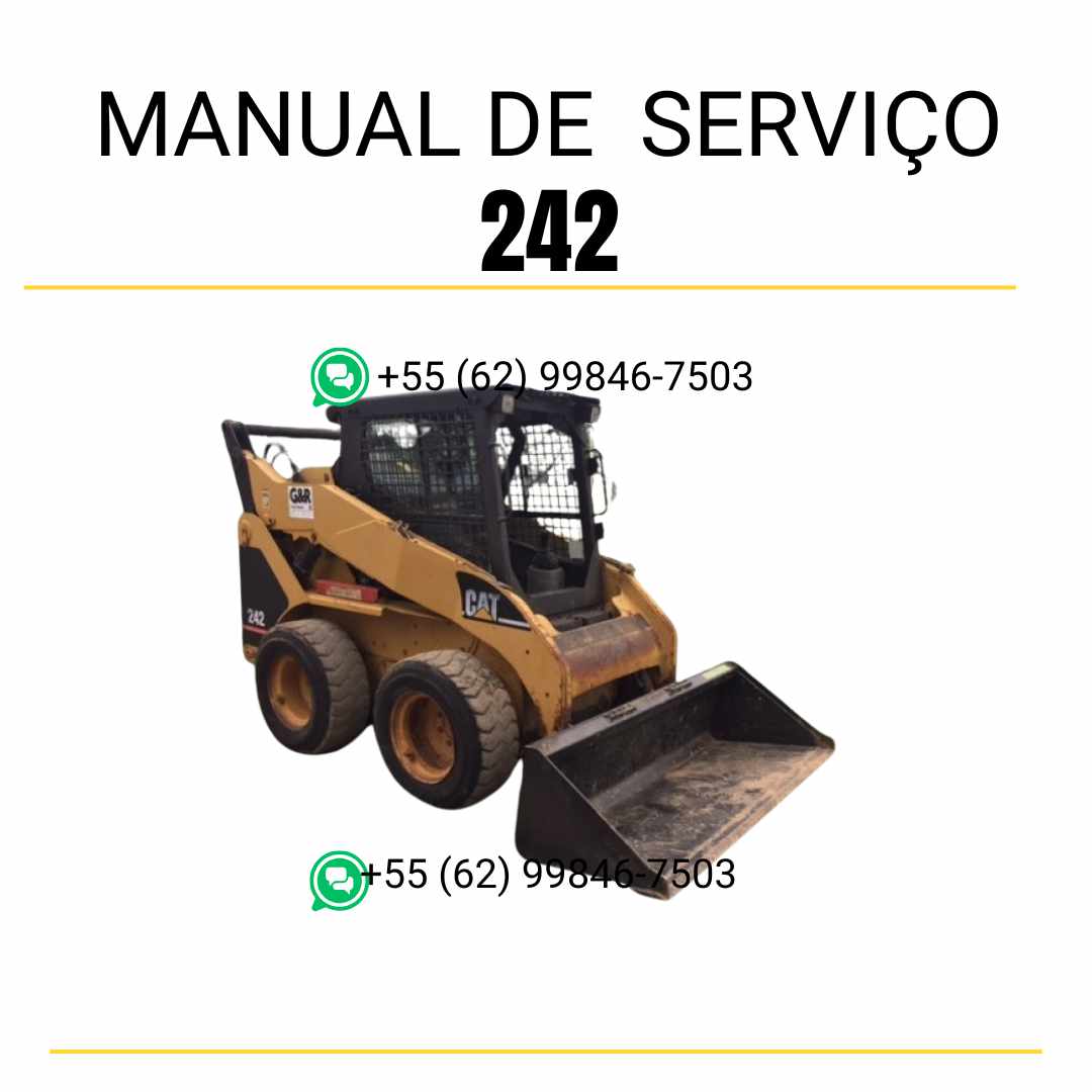Manual de serviço CATERPILLAR 242 para mini carregadeira, com informações detalhadas sobre operação e manutenção.