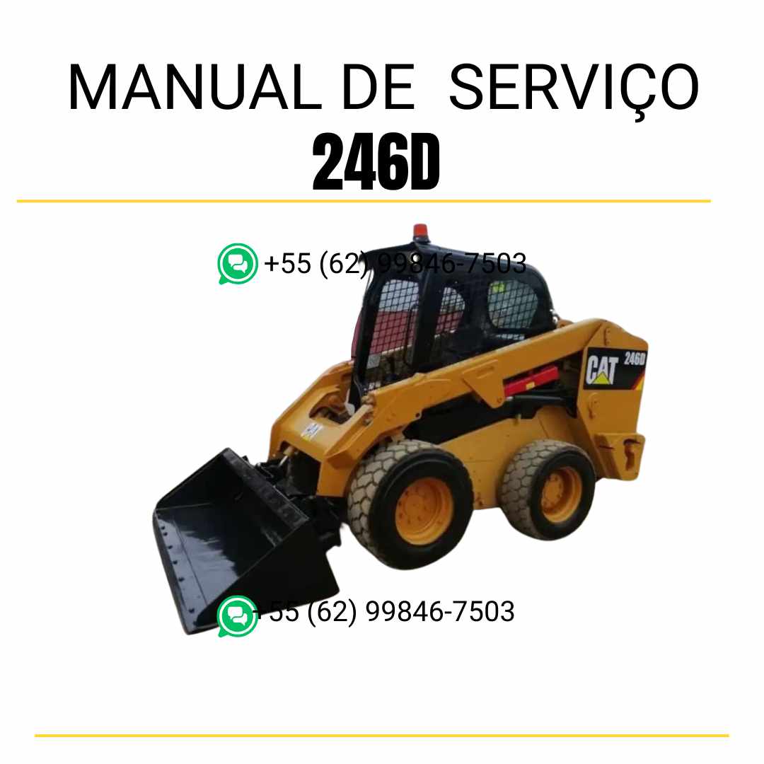 Manual de serviço CATERPILLAR 246D para mini carregadeira, em PDF, no idioma português, com informações detalhadas sobre operação e manutenção.