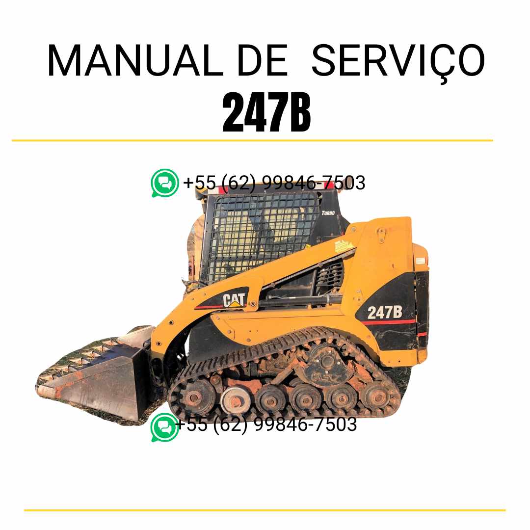 Manual de serviço Caterpillar 247B em inglês para mini carregadeira, PDF detalhado com procedimentos de manutenção e reparo técnicos