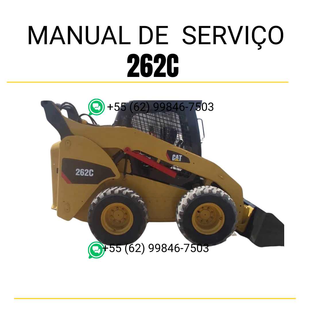 Manual de serviço CATERPILLAR 262C para mini carregadeira, PDF em português com instruções completas de manutenção e operação.
