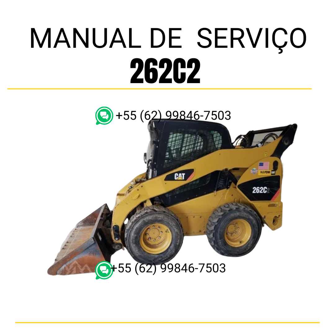 Manual de serviço CATERPILLAR 262C2 para mini carregadeira, PDF em português com instruções completas de manutenção e operação.