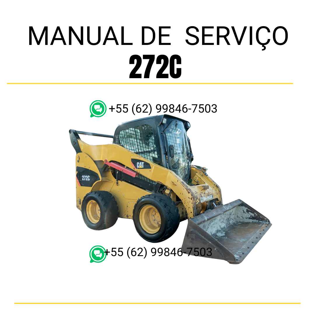 Manual de serviço CATERPILLAR 272C para mini carregadeira, PDF em português com instruções detalhadas de operação e manutenção.