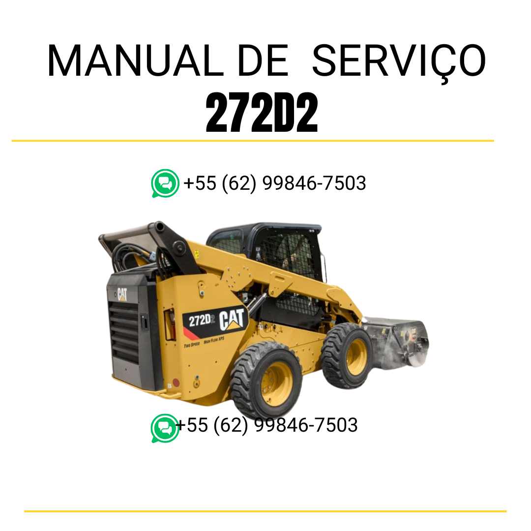 Manual de serviço CATERPILLAR 272D2 para mini carregadeira, PDF em português com instruções completas de manutenção e operação.