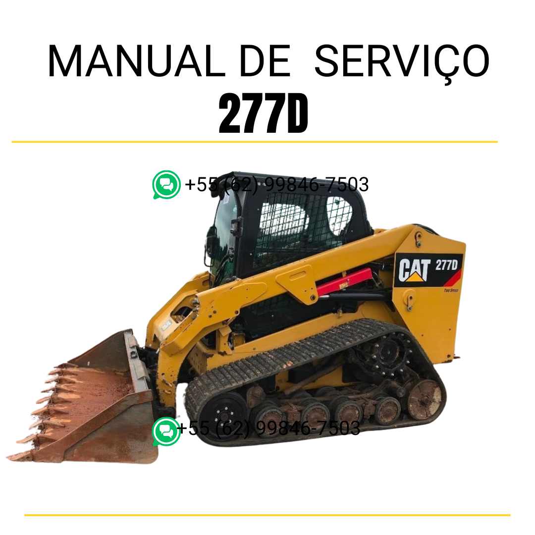 Manual de serviço CATERPILLAR 277D para mini carregadeira, PDF em português com instruções completas de manutenção e operação.