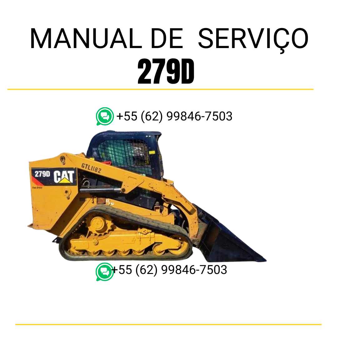 Manual de serviço CATERPILLAR 279D para mini carregadeira, PDF em português com instruções completas de manutenção e operação.