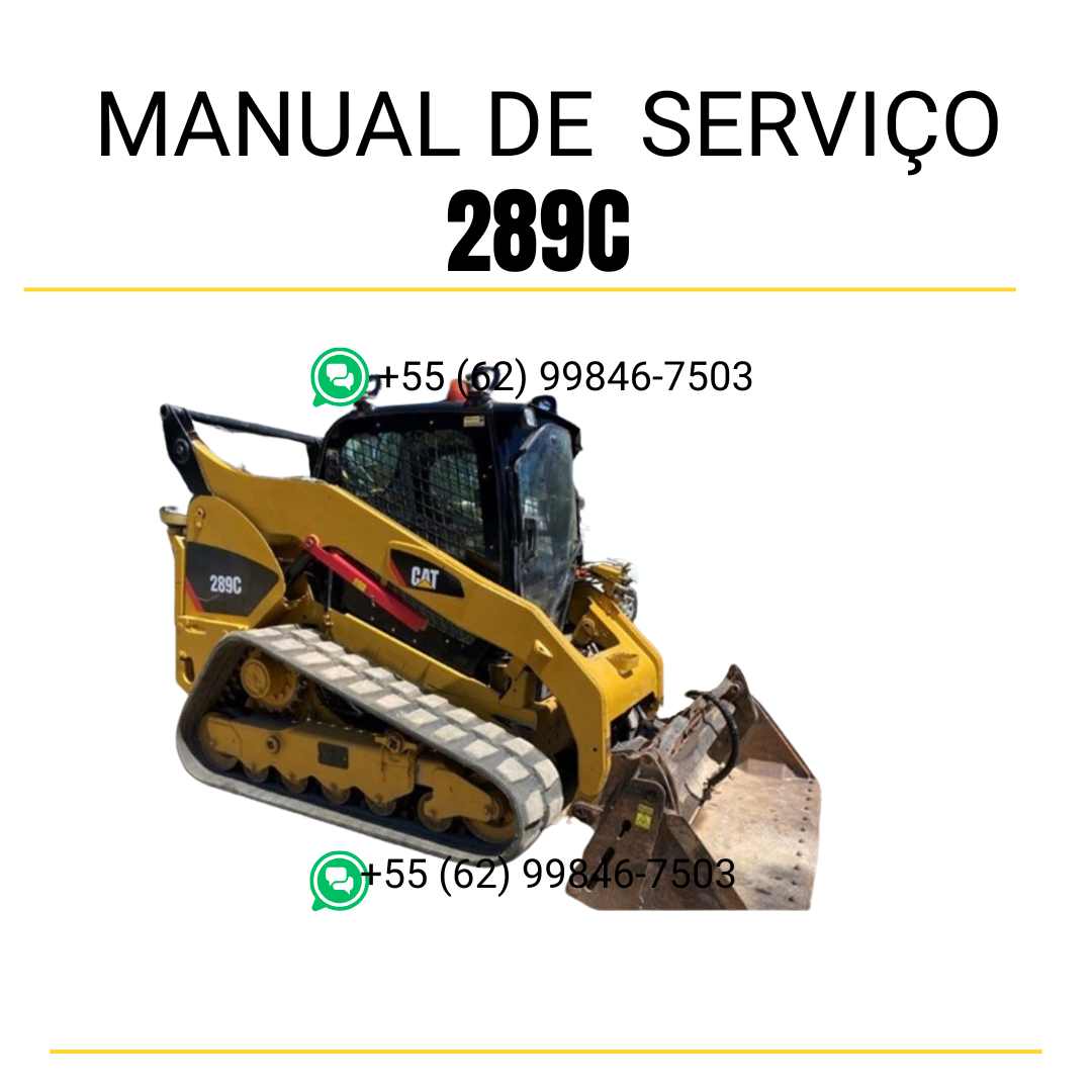 Manual de serviço CATERPILLAR 289C para mini carregadeira, PDF em português com instruções completas de manutenção e operação.