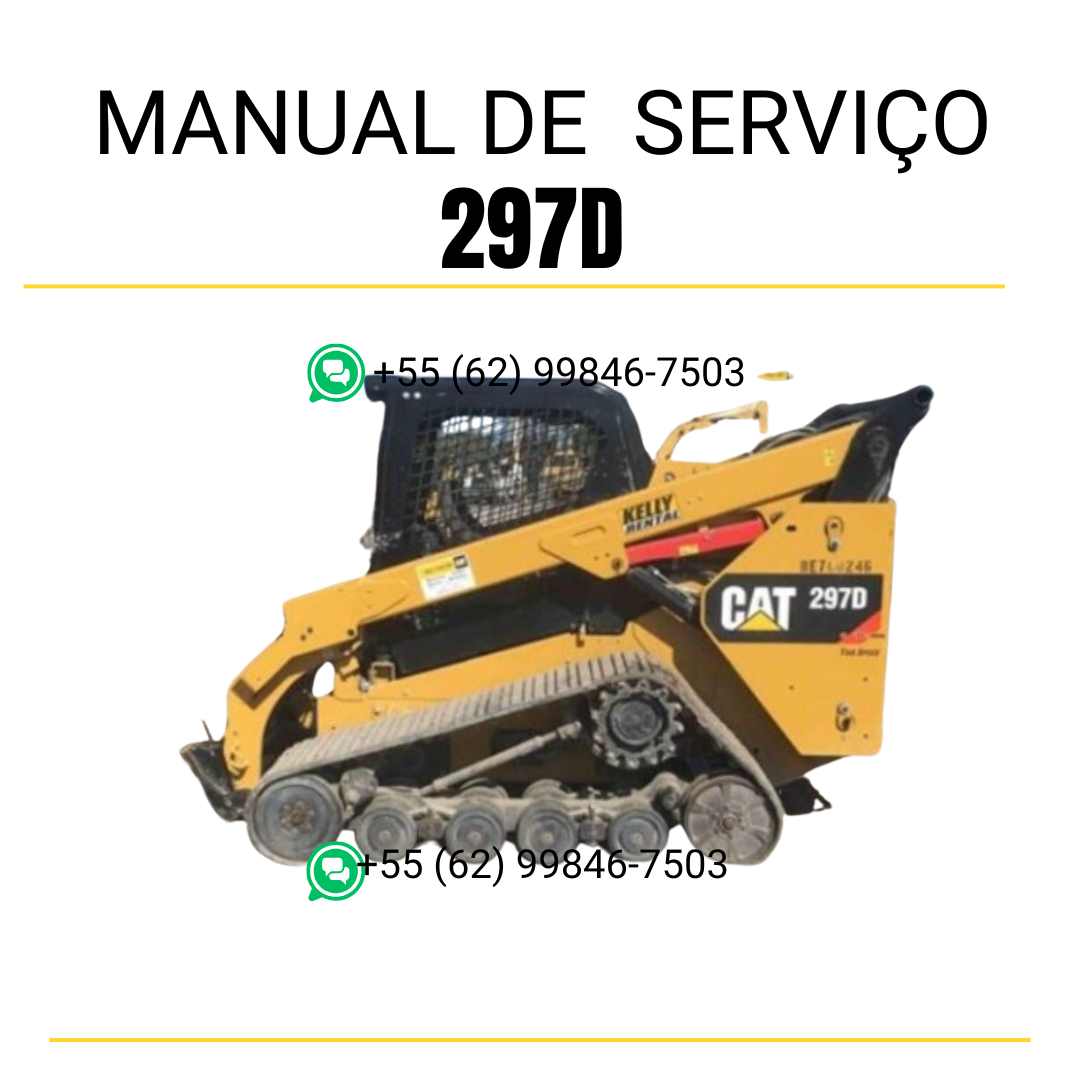 Manual de serviço CATERPILLAR 297D para mini carregadeira, PDF em português com instruções completas de manutenção e operação.
