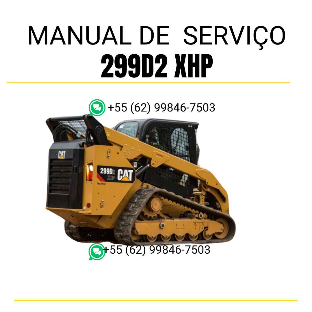 Manual de serviço Caterpillar 299D2 XHP para mini carregadeira, PDF em português, completo para manutenção e reparos.