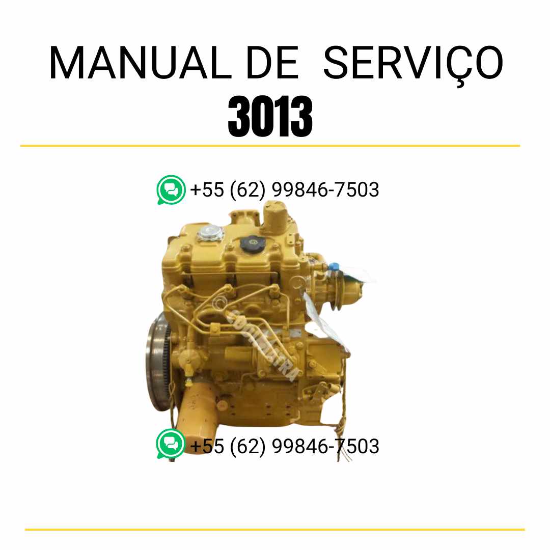 Manual de serviço em PDF do motor industrial Caterpillar 3013C para máquinas pesadas, guia técnico completo com instruções práticas de manutenção e reparos