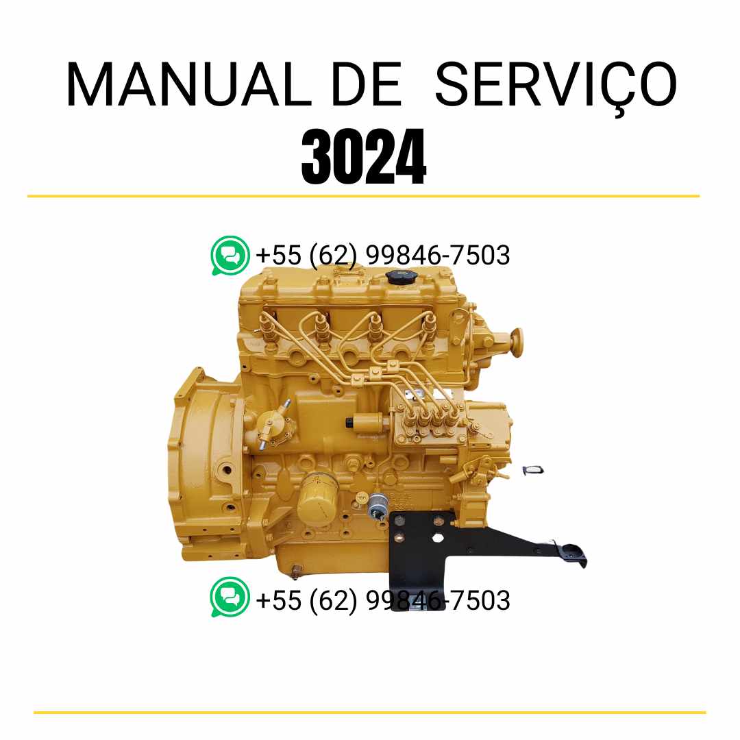 Manual de serviço em PDF do motor industrial Caterpillar 3024 para máquinas pesadas, guia completo de manutenção técnica e reparos detalhados