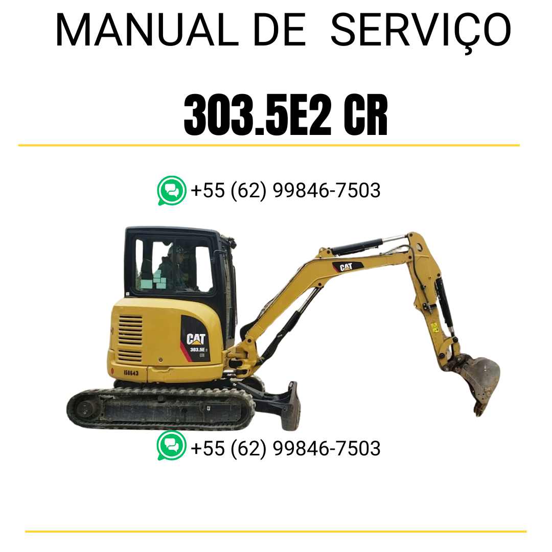 Manual de serviço Caterpillar 303.5E2 CR para mini escavadeira hidráulica, PDF em português
