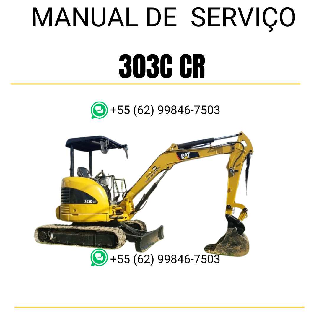 Manual de serviço Caterpillar 303C CR para mini escavadeira hidráulica, PDF em português
